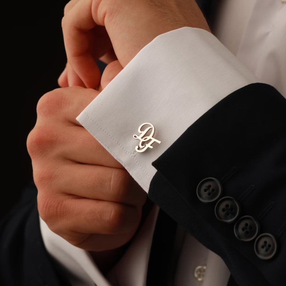 Personalised Monogram Cufflinks for Groom - Navya Jewels