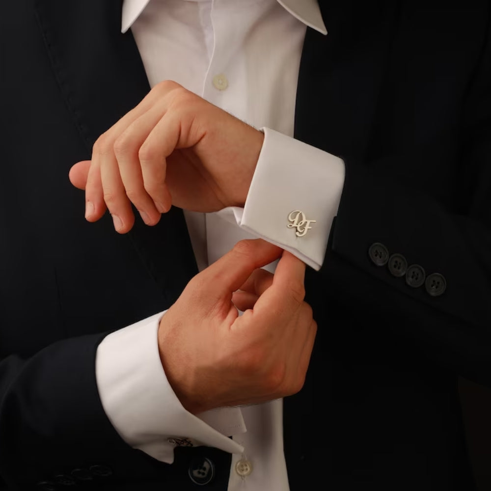 Personalised Monogram Cufflinks for Groom - Navya Jewels