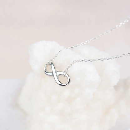 "To my beautiful Mom" Infinity Necklace, 925 Sterling Silver, Mother's Day Gift and Card Gift Set