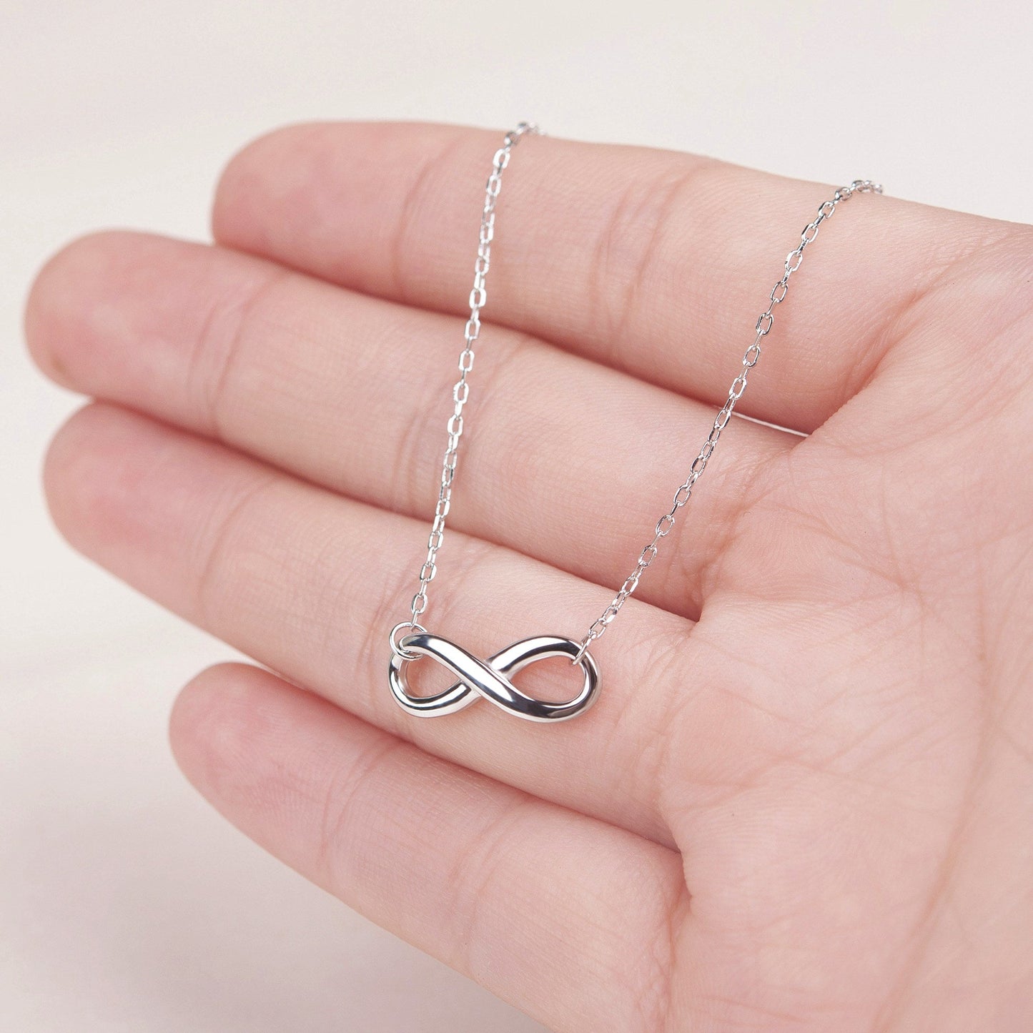 "To my beautiful Mom" Infinity Necklace, 925 Sterling Silver, Mother's Day Gift and Card Gift Set