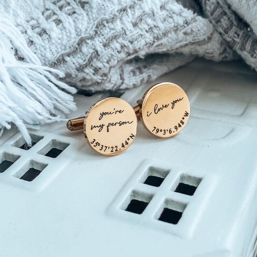 Custom Anniversary Gift Cufflinks - Navya Jewels