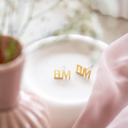 Custom Initial Earrings Minimalist Initial Studs Gift for Her