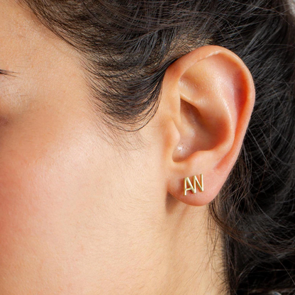 Custom Initial Earrings Minimalist Initial Studs Gift for Her