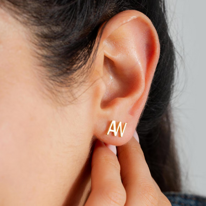 Custom Initial Earrings Minimalist Initial Studs Gift for Her