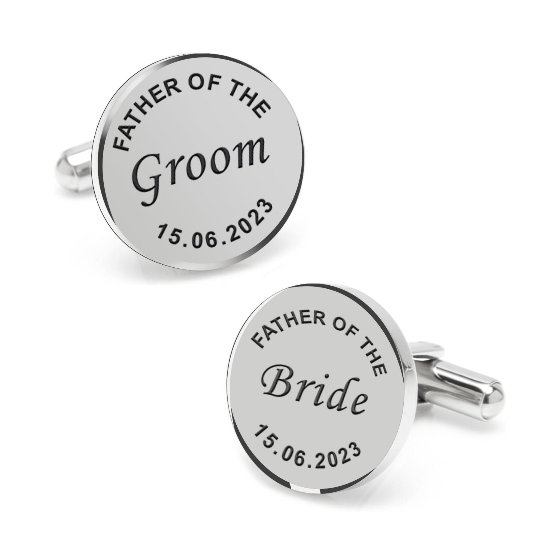 Personalized Dates Quotes Father Of Bride Or Groom & Date Cufflink For Men And Boys 1 Pair - Navya Jewels