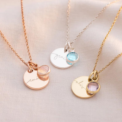 Personalised Birthstone Necklace With Your Name