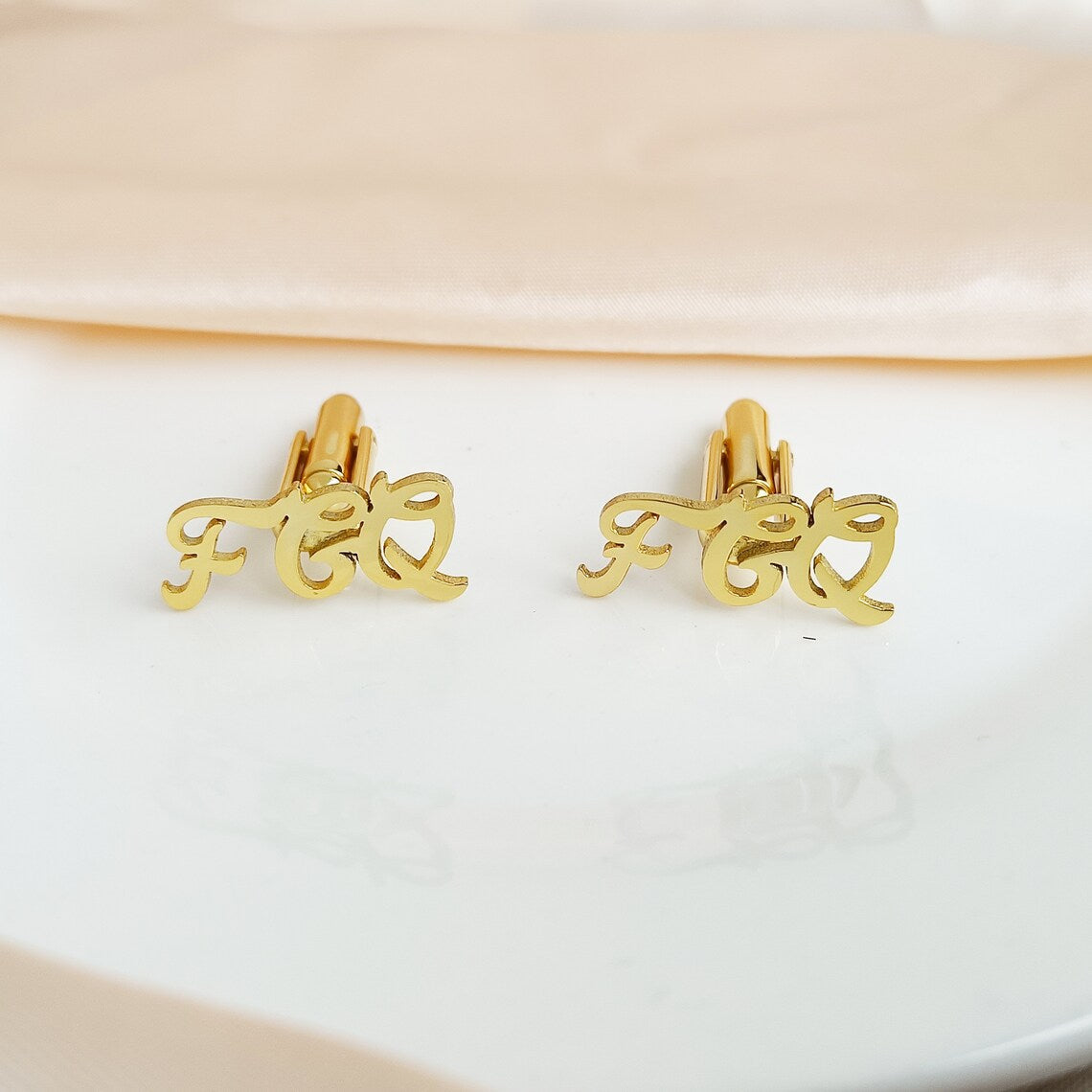 Personalised Initial Letter Name Cufflinks - Navya Jewels