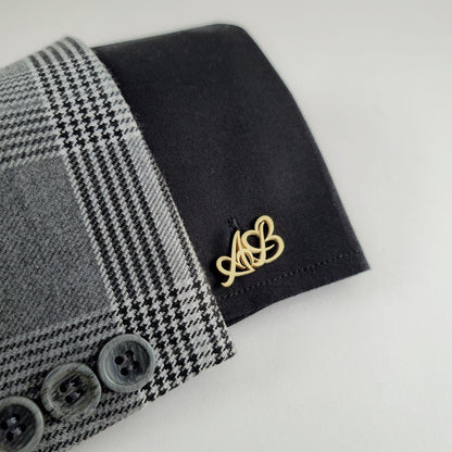 Personalised Initials Heart Cuff Link - Navya Jewels