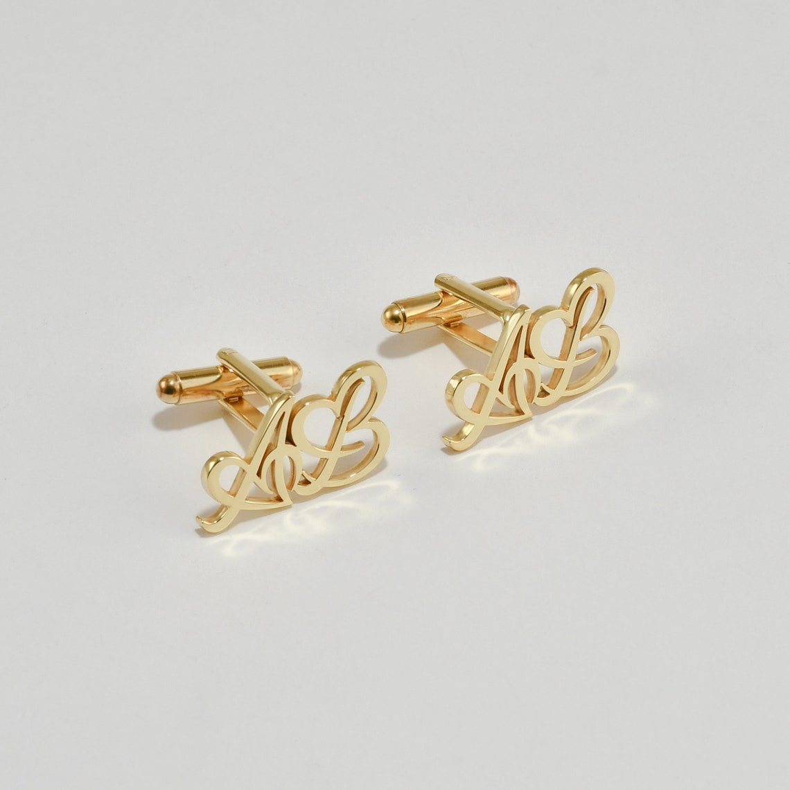 Personalised Initials Heart Cuff Link - Navya Jewels