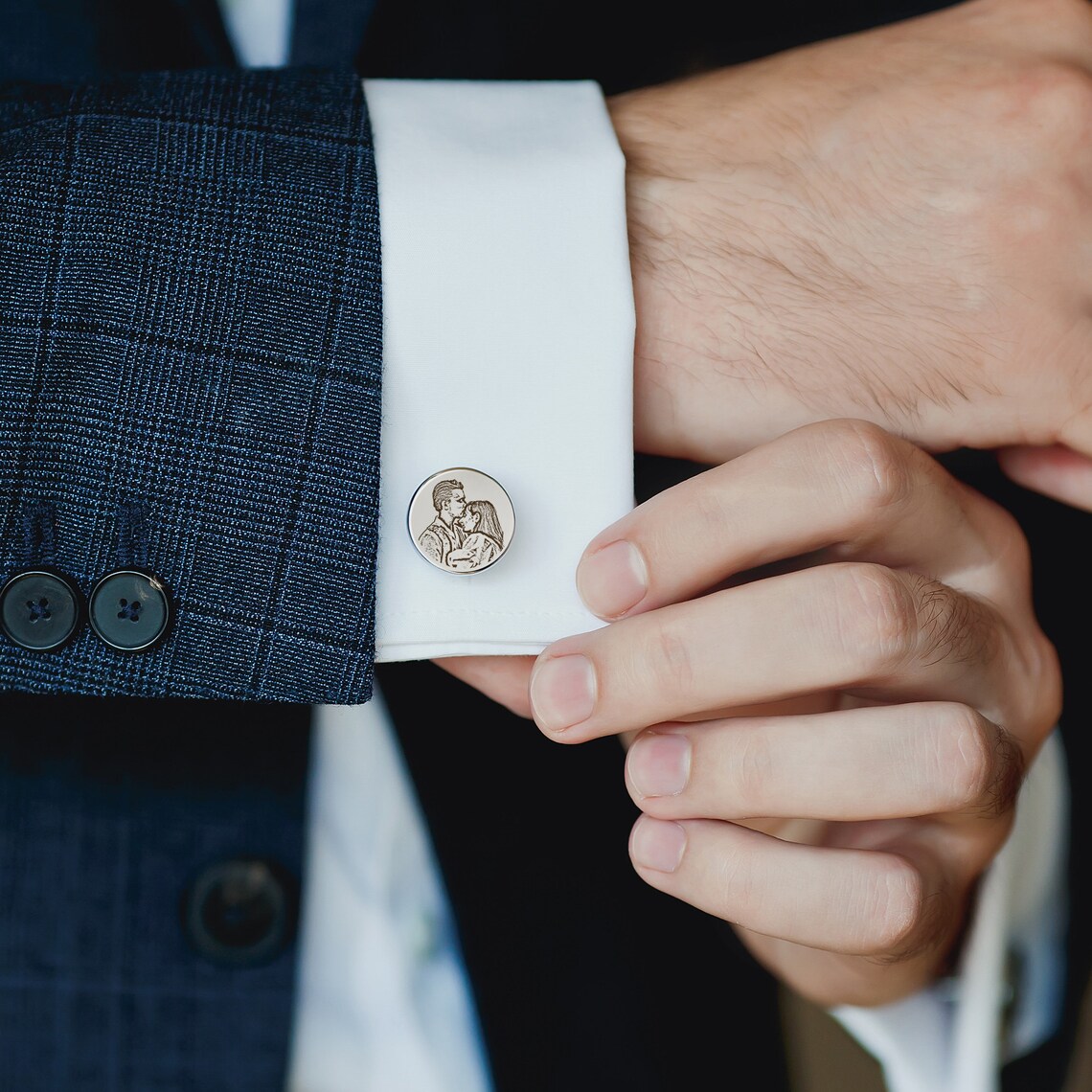 Personalised Photo Engraved Cufflinks - Navya Jewels