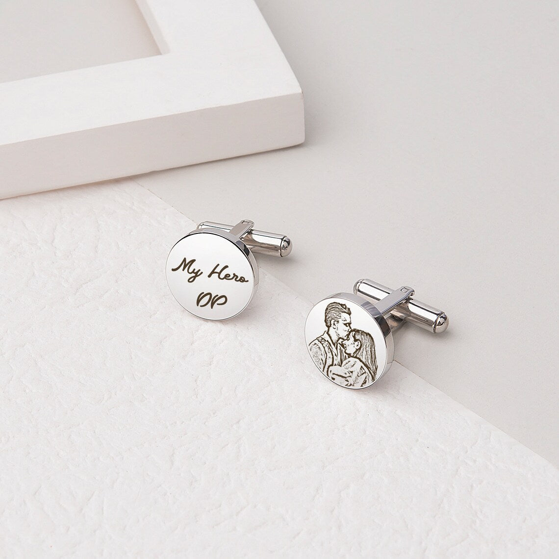 Personalised Photo Engraved Cufflinks - Navya Jewels