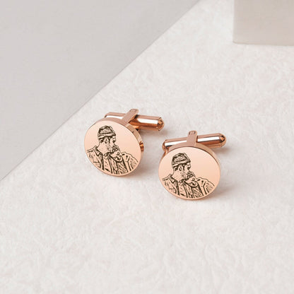 Personalised Photo Engraved Cufflinks - Navya Jewels