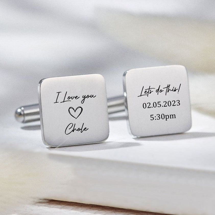 Personalized Engraving Square Cufflinks - Navya Jewels