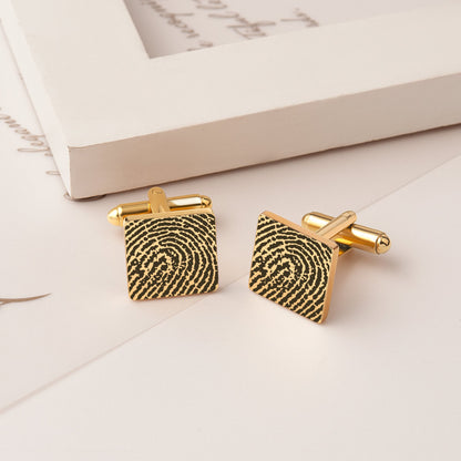 Personalised Finger print engraved cufflink for men Navya Jewels