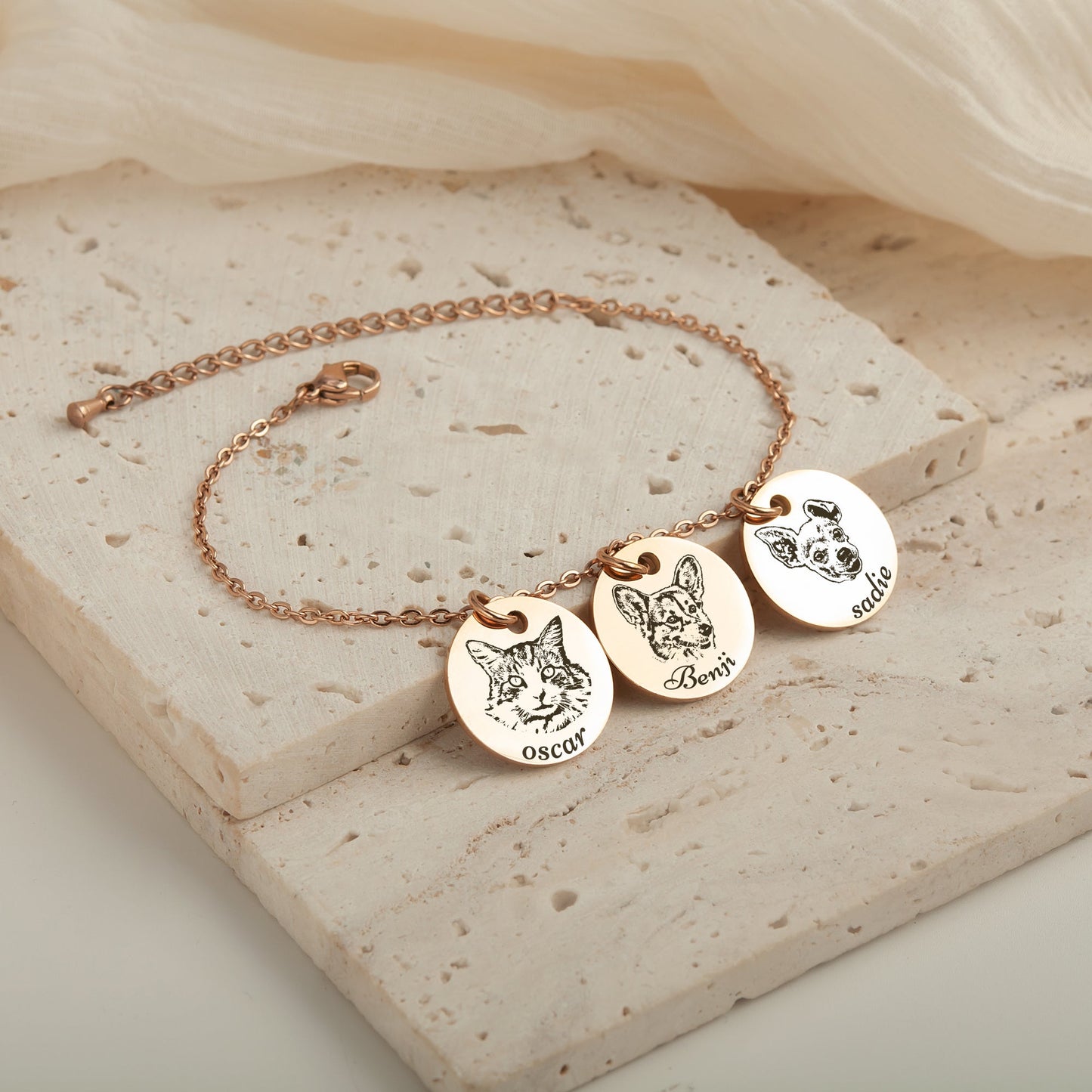 Personalized Pet Portrait Charm Bracelet