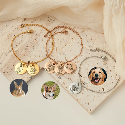 Personalized Pet Portrait Charm Bracelet