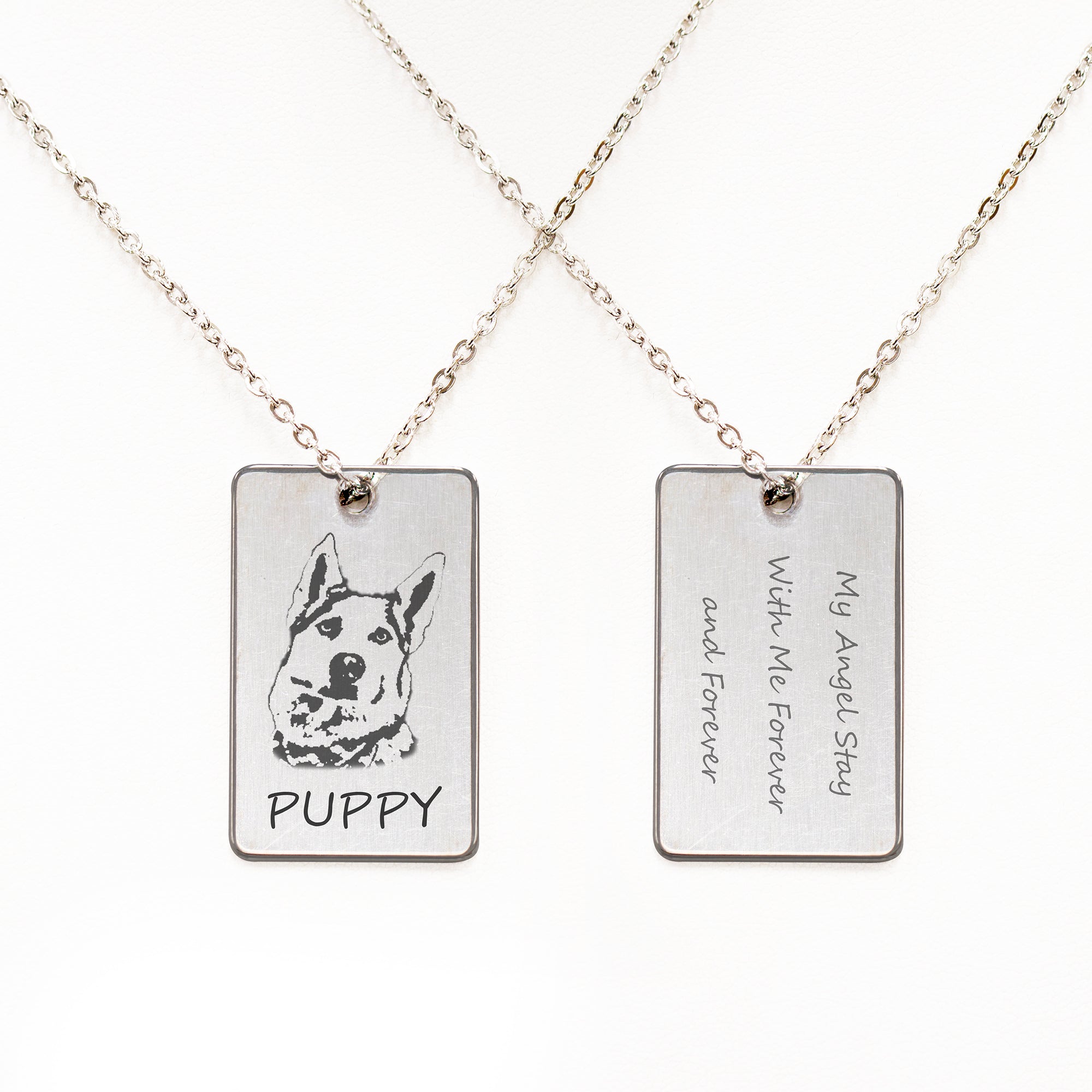 Personalize Photo Dog Tag Necklace for Men, Custom Pet Portrait Necklace Pet Memorial Necklace for Pet Lover Gift